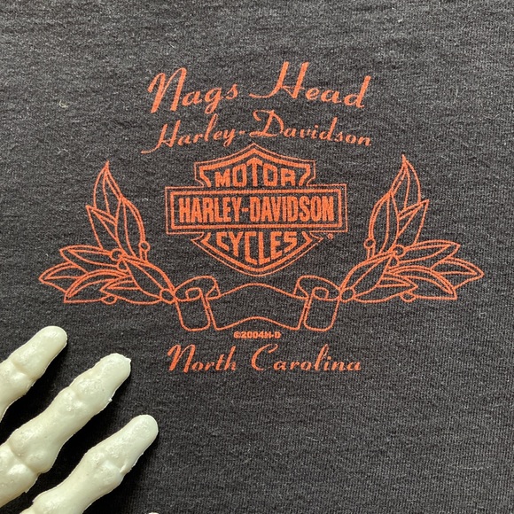 💀 SOLD 💀 Vintage 2004 Harley Davidson Fire Horse Black Longsleeve ~ Size M - Picture 6 of 9